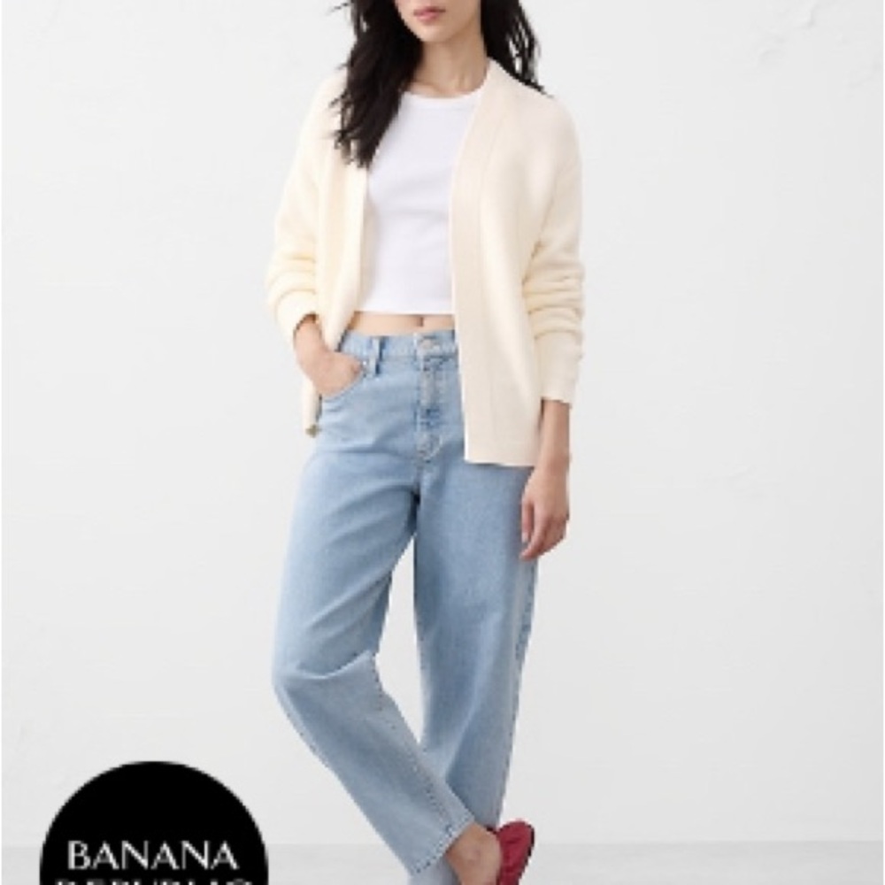 Banana Republic Factory Textured Open Front Cardigan Sweater